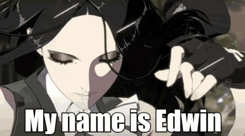 Cartoon Woman Saying My Name Is Edwin GIF