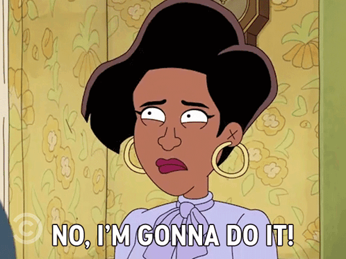 Cartoon Woman Saying No I Gonna Do It GIF