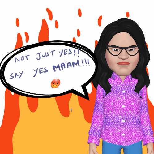 Cartoon Woman Saying Not Just Yes Say Yes Maam