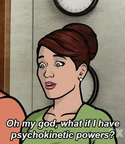 Cartoon Woman Saying Oh My God What If I Have Psychokinetic Powers