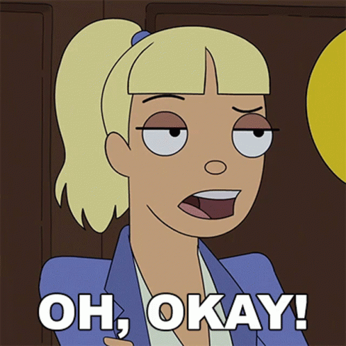 Cartoon Woman Saying Oh Okay