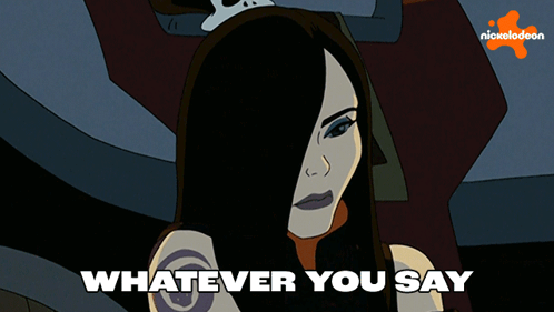 Cartoon Woman Saying Whatever You Say GIF