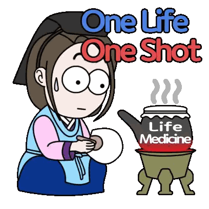 Cartoon Woman Sitting Next to Life Medicine Pot
