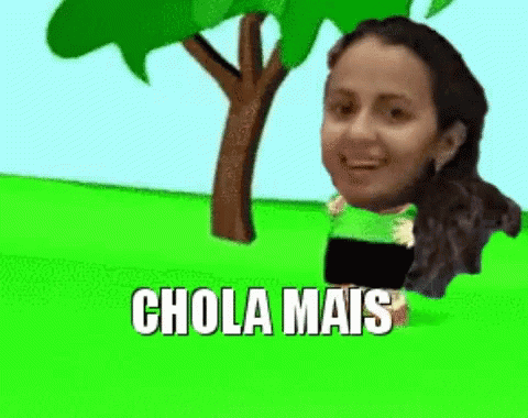 Cartoon Woman Standing In Front Of Tree Chola Mais GIF