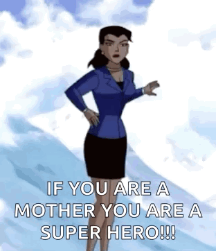 Cartoon Woman Standing On Mountain GIF