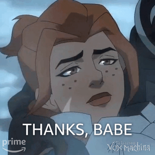 Cartoon Woman Thanks Babe