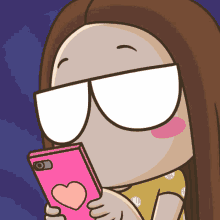 Cartoon Woman Wearing Sunglasses Holding Cell Phone