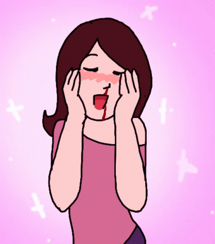 Cartoon Woman With Blood Coming Out of Nose