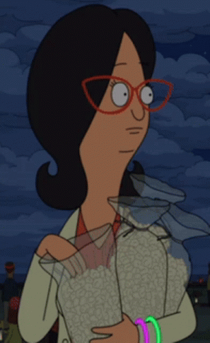 Cartoon Woman with Glasses Holding Food Jar