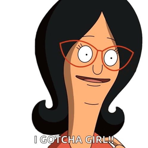 Cartoon Woman with Glasses I Gotcha Girl