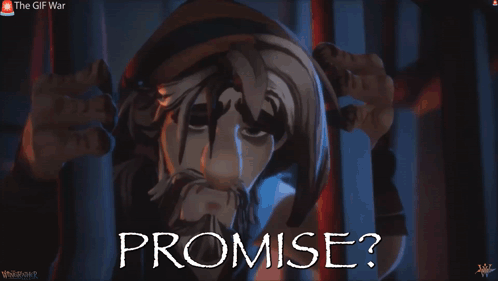 Cartoon Woman With Hood Saying Promise GIF