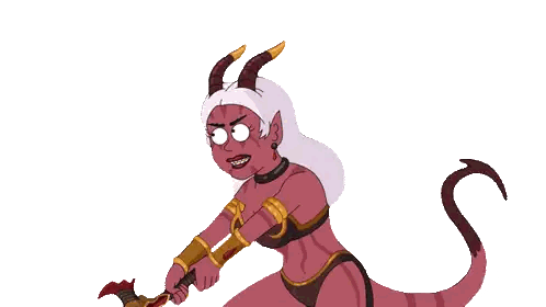 Cartoon Woman with Horns and Tail