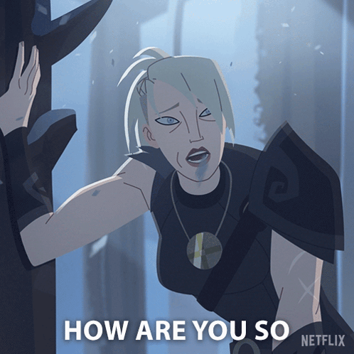 Cartoon Woman With How Are You So GIF