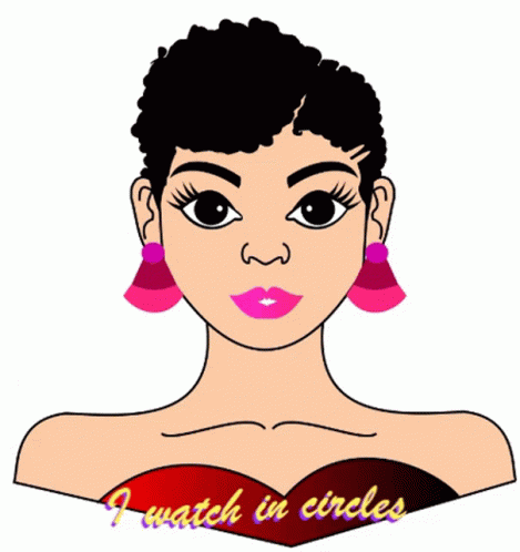 Cartoon Woman With I Watch In Circles