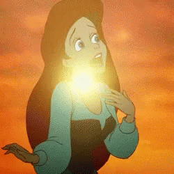 Cartoon Woman With Light Shining On Face