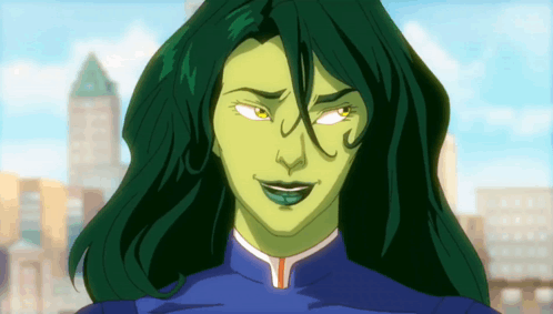 Cartoon Woman With Long Green Hair