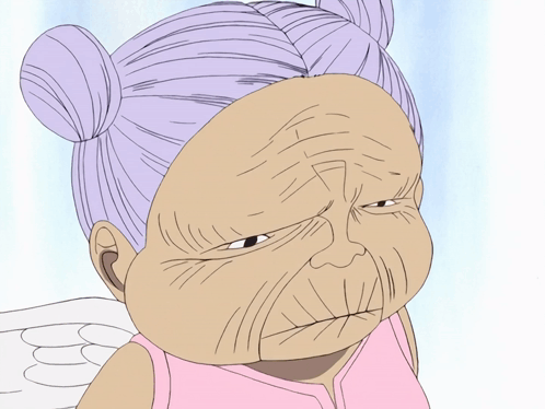 Cartoon Woman With Purple Hair and Pink Shirt