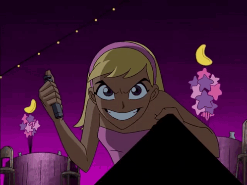 Cartoon Woman With Red Lips Holding Lighter