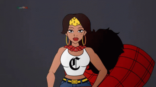 Cartoon Woman With Super Chola GIF