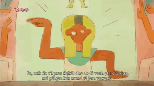 Cartoon Woman With UFO Text