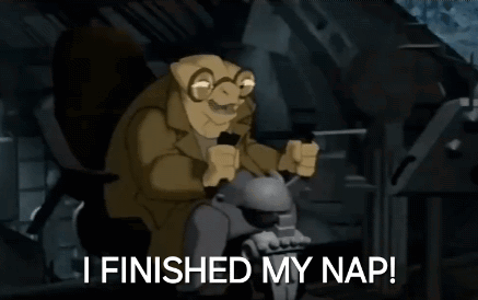 Cartoon Yawning in Chair I Finished My Nap