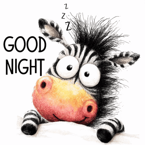 Cartoon Zebra Sleeping Good Night