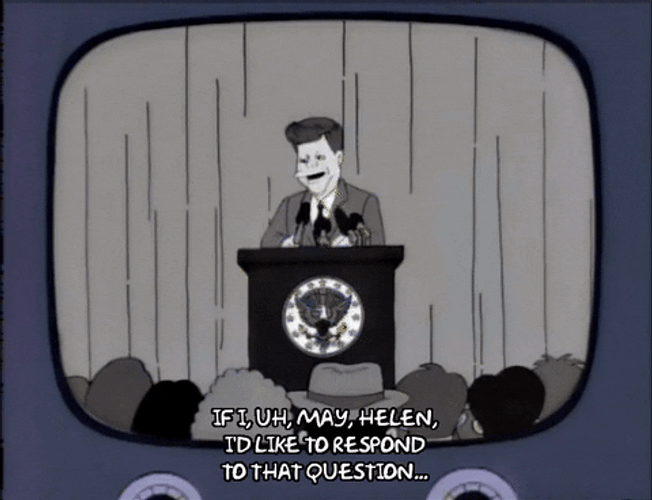 Cartooned John F. Kennedy Giving Speech GIF
