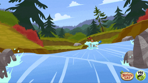 Cartoons Riding Canoe GIF