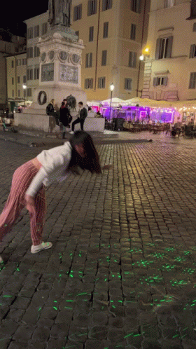 Woman Cartwheel In The Street GIF