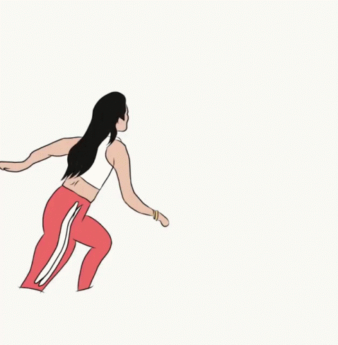Animation Woman Cartwheel GIF