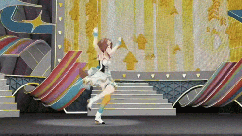 Animation Woman Flawless Cartwheel GIF