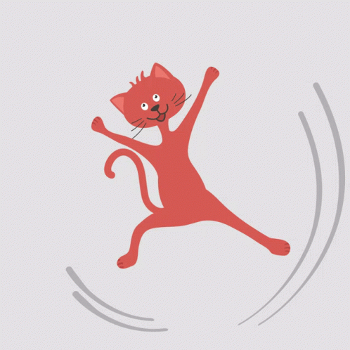 Red Cat Animation Cartwheel GIF