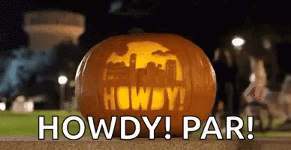 Carved Pumpkin Howdy Par GIF