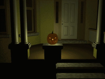 Carved Pumpkin on Pedestal