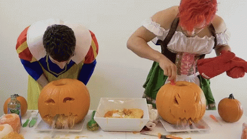 Carving Pumpkins On Halloween GIF