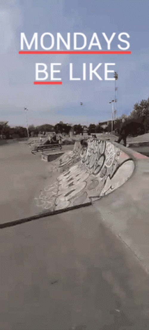 Case Of The Mondays Skateboard Fail GIF
