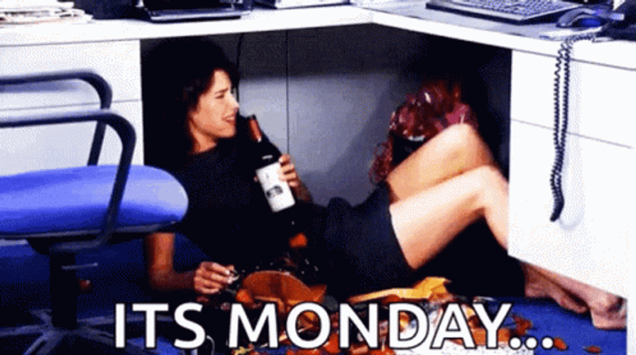 Case Of The Mondays Under Desk Drunk GIF