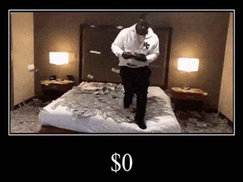 Man Throwing And Lay Down On Lots Of Cash GIF