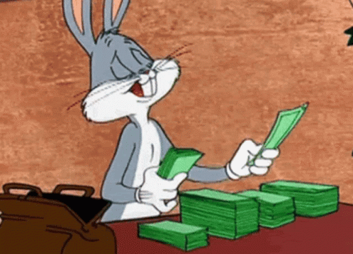 Cash Money Looney Tunes Bugs Bunny GIF