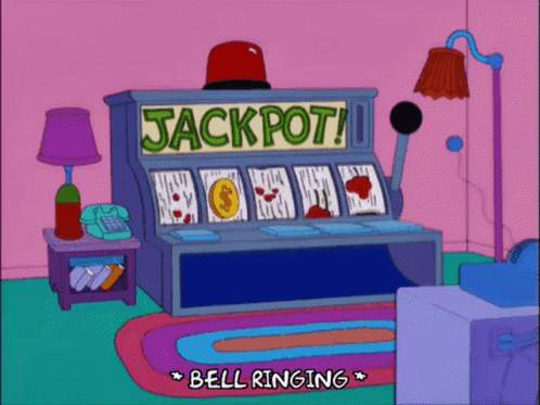 Casino Bell Ringing Jackpot Cartoon GIF