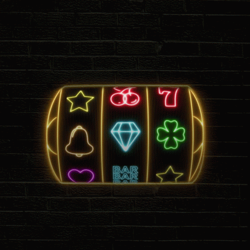 Casino Slot Machine Spinning Jackpot GIF