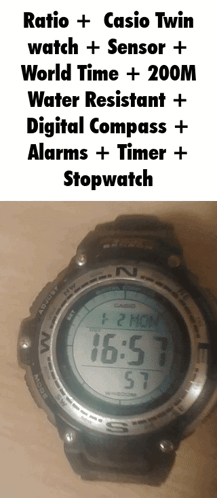 Casio Twin Watch Water Resistant 200m
