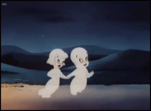 Casper And Girl Cute Ghost Running Away GIF