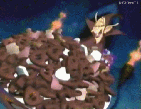 Casper Ghost Gets Out Piled Food GIF