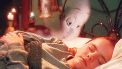 Casper Ghost Kisses Kat's Cheeks While Sleeping GIF