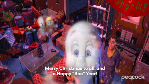 Casper Ghost Merry Christmas And Happy Boo Year GIF