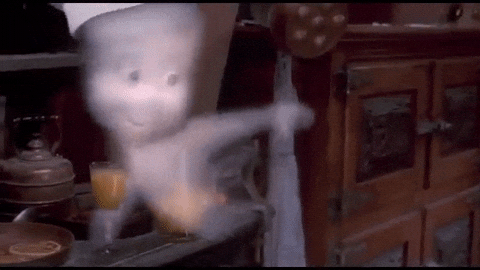 Casper Ghost Raises Glass Of Juice GIF