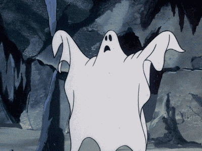 Casper Ghost Scares People On Cave GIF