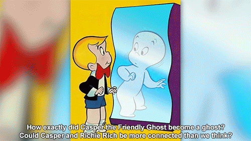 Casper Ghost Watches Himself On Mirror GIF