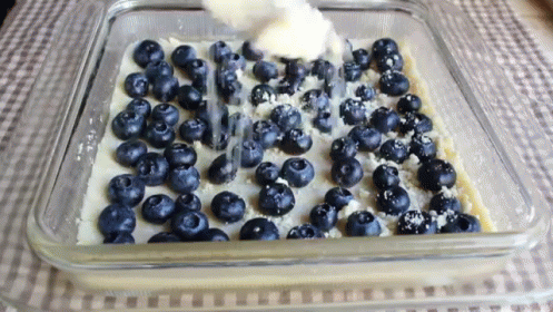 Casserole Dish With Blueberries and Whipped Cream